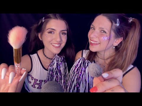 ASMR Cheerleading Twins Do Your Makeup fast & aggressive ft. edafoxx ASMR (German/Deutsch)