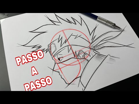 COMO DESENHAR MANGÁ-ROSTO PERFIL KAKASHI PASSO A PASSO 