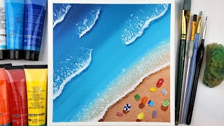 Bird's Eye Beach | Easy Ocean Scene Painting for Beginners | Step by Step #60 by Cheloc Arts 632 views 1 year ago 6 minutes, 29 seconds