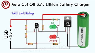 Auto cut off 6 V 12 V 24 volt battery charger using MOSFET