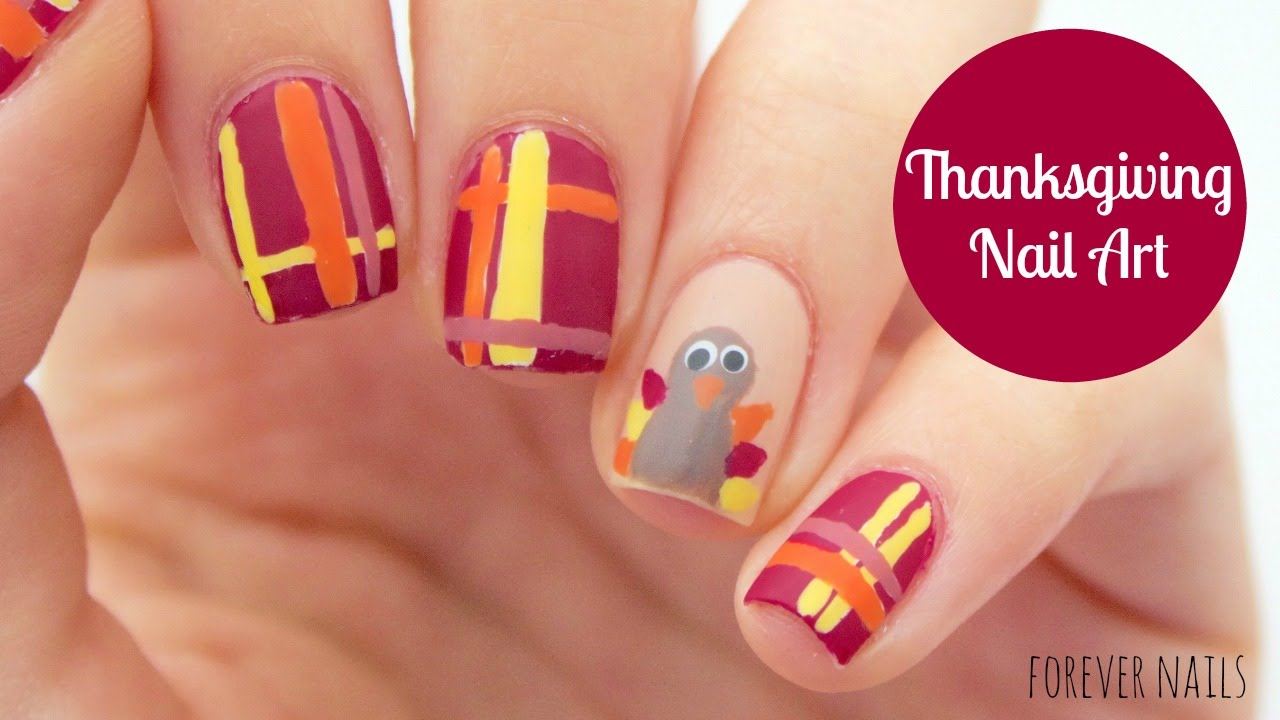 7. Thanksgiving Nail Art with Leaves - wide 1