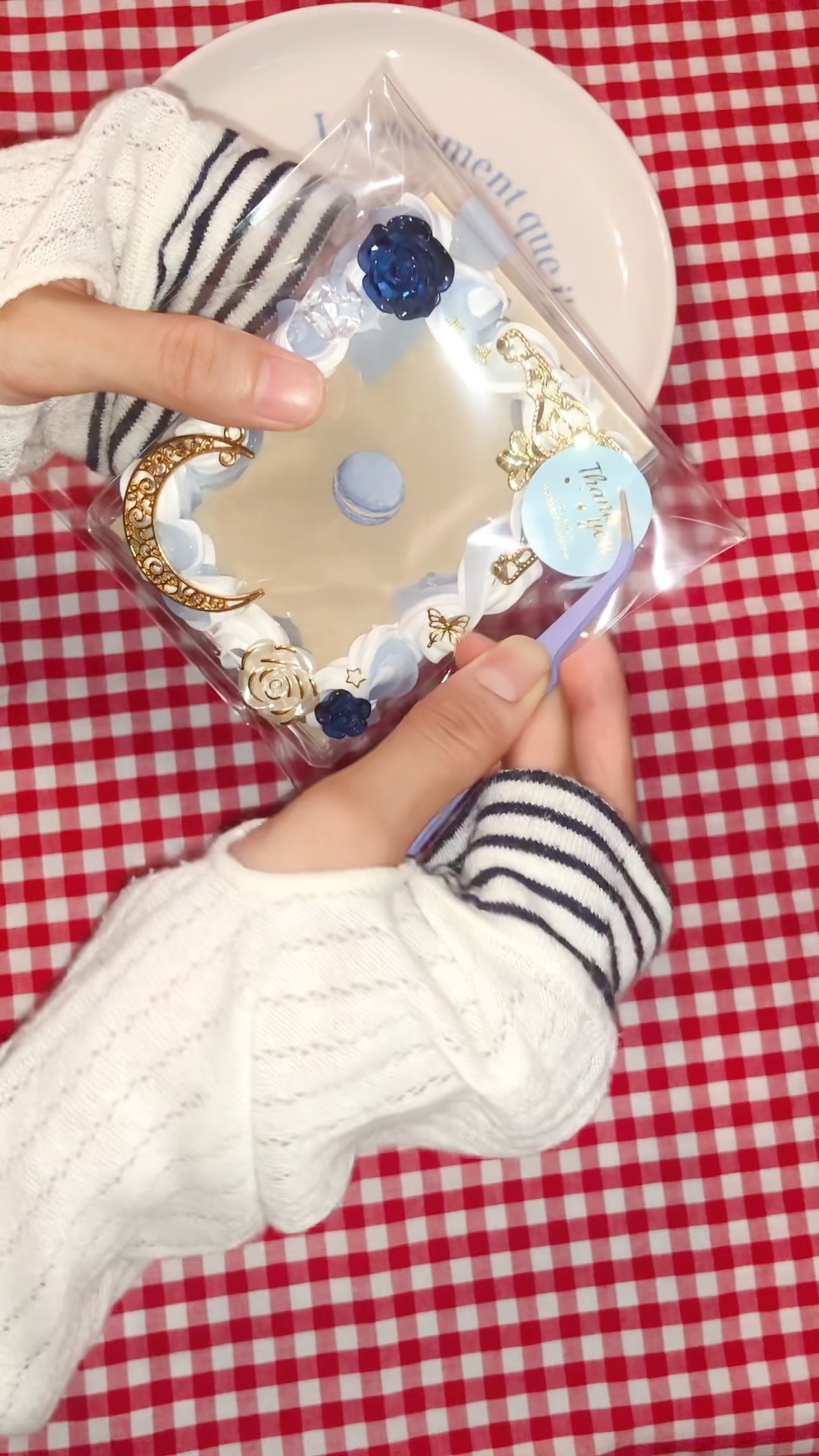 青色のホイップデコを梱包します #shorts #ハンドメイド #トレカケース