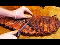 American Food - FULL RACK RIBS + BEEF BRISKET BBQ Hudson Smokehouse NYC