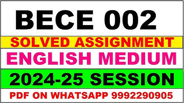 bece 2 solved assignment 2024-25 | bece 2 solved assignment in english 2025 | bece 2 2024-25