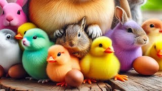 Catch cute chickens, colorful chickens, rainbow chickens, rabbits, cute cats, ducks, guinea pigs