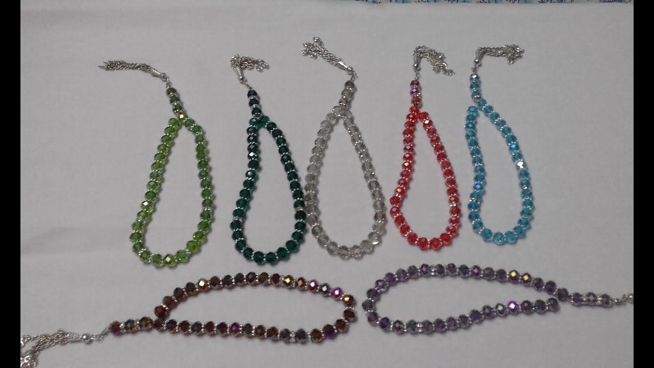 خطوات للعمل السبحة من الكريستال