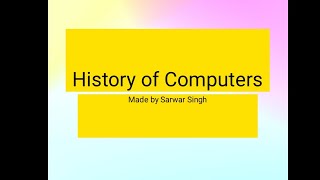 History of Computers PPT