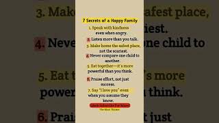 7 Hidden Rules For a Happy Family#shorts#facts