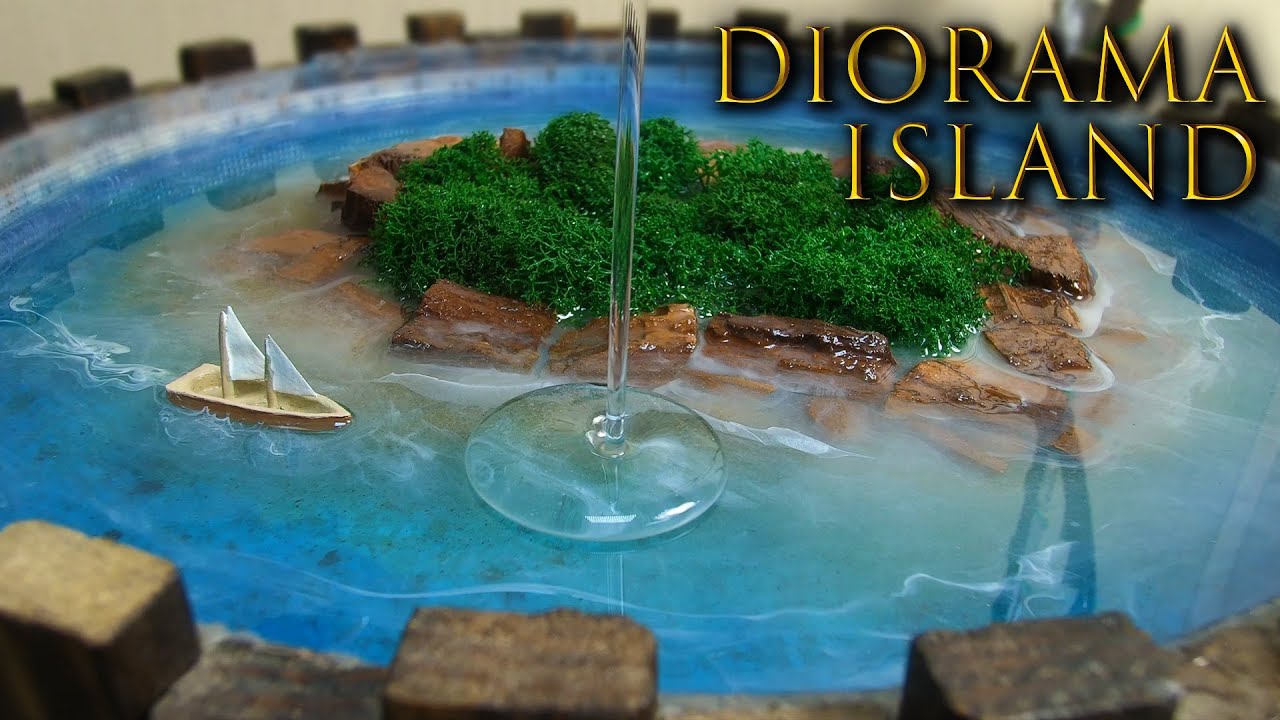 242) New Life island Diorama, Epoxy resin, Polymer Clay