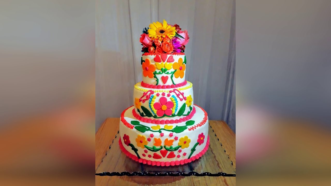 Mexican Embroidery Wedding cakes design - Pictures - YouTube