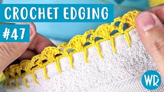 Crochet Edging for dishcloth #47# (In english)  Wagner Reis