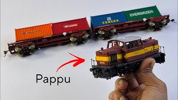 WDS-4 & BLCA CONTAINER WAGON TRAIN SET 1:87 SCALE | RUNNING & PULLING TEST | MODEL TRAIN BY AKASH
