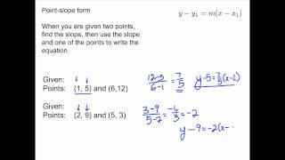 Lesson 5-4: Point-slope equations