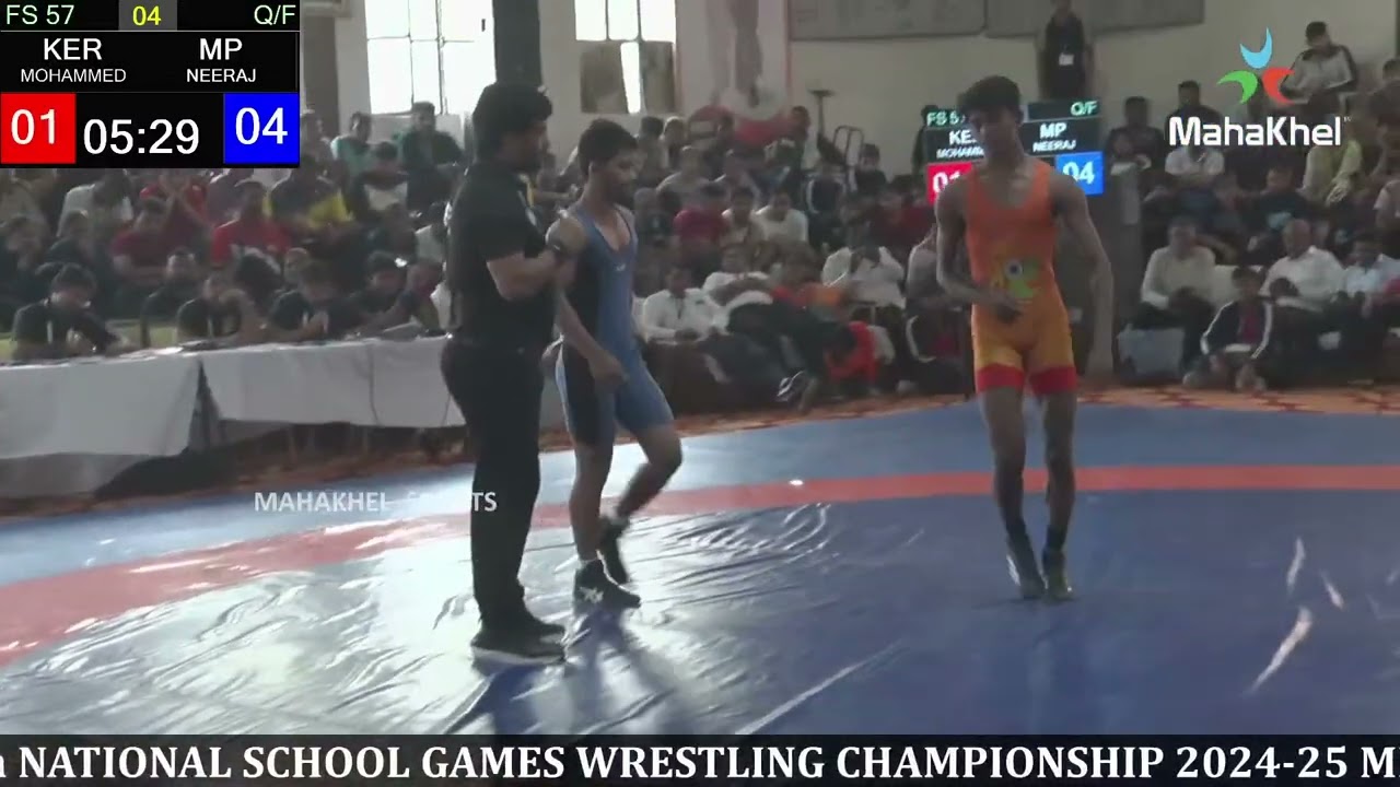 FS 57 KG | 4 | KER MOHAMMED MUSTH VS MP NEERAJ YADAV | 68th NATIONAL SCHOOL WRESTLING CHAMPIONSHIP