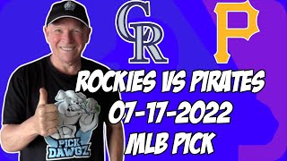 Colorado Rockies vs Pittsburgh Pirates 7/17/22 MLB Free Pick Free MLB Betting Tips