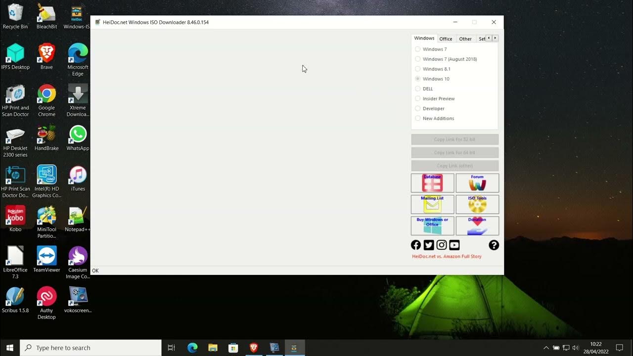 Cara download ISO Windows 10 via Heidoc YouTube