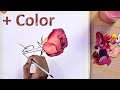 How I draw Rose? 🌹 Rose Painting #322