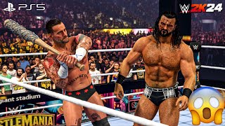WWE 2K24 - CM Punk vs. Drew McIntyre - No Holds Barred Match at WrestleMania 41 | PS5™ [4K60]