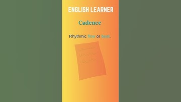 English Word - Cadence - Meaning With An Example  #englishwords #english #cadence