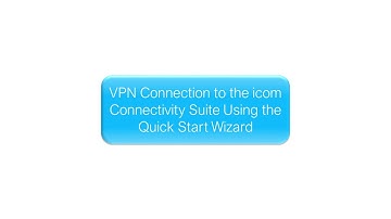 VPN Connection to the icom Connectivity Suite Using the Quick Start Wizard