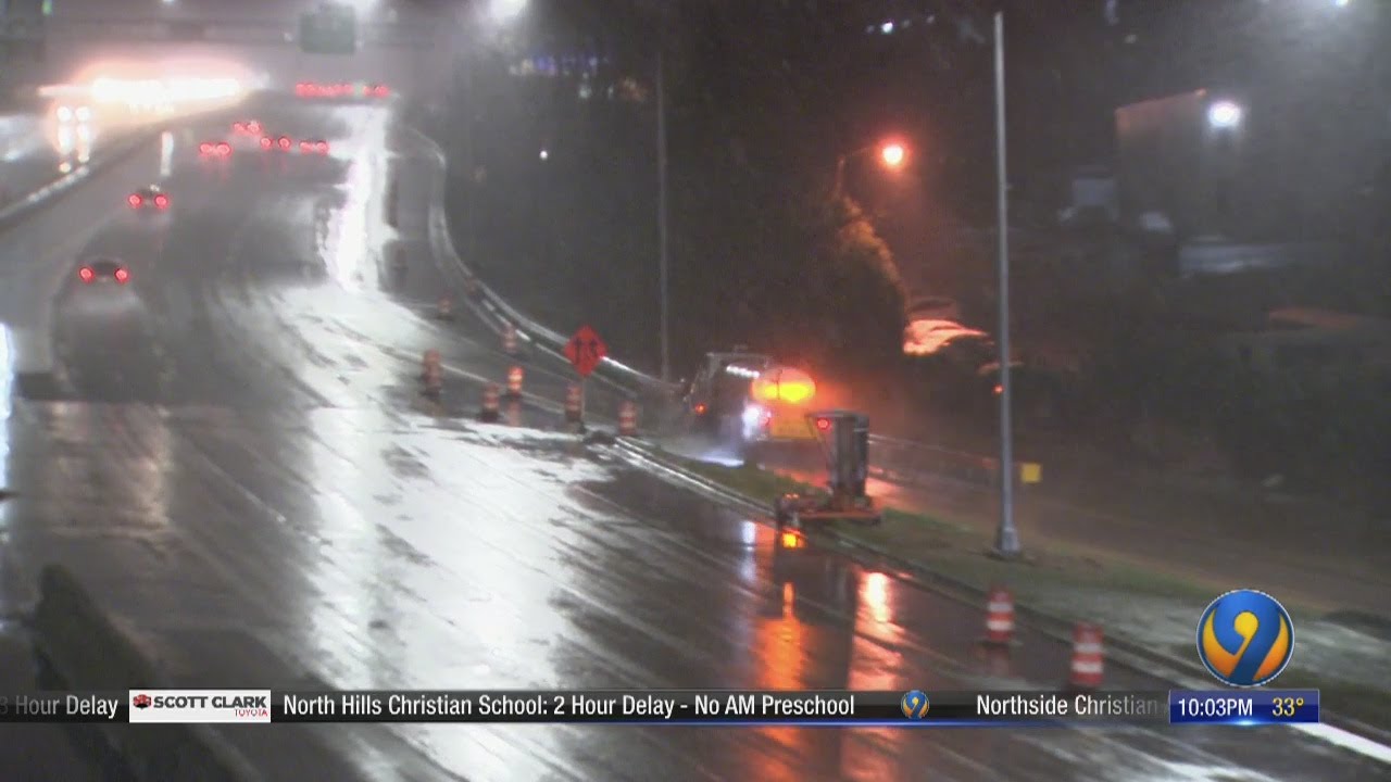 After snowfall, crews treat roads to help keep drivers safe - YouTube