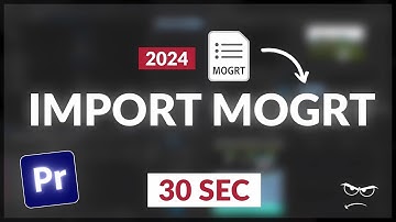 How To IMPORT Mogrt FILES In Premiere Pro 2024