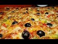 عشاء على الطاير بيتزا الخضروات السريعه بعجينه قطنيه مطبخ شاي مهيل 