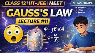 Class 12 Electrostatics | Lecture 11 | Gauss Law |JEE & NEET#education #study #physics #suyashbhaiya