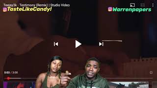 Teejay3k - Testimony (Remix) | Studio Video Reaction