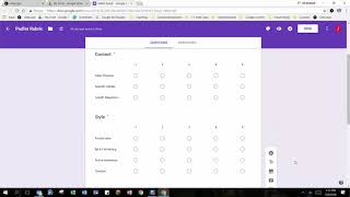 Google Forms Rubric
