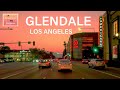 Driving Downtown Glendale at Sunset Los Angeles California | Relaxing Soothing | HDR 60fps