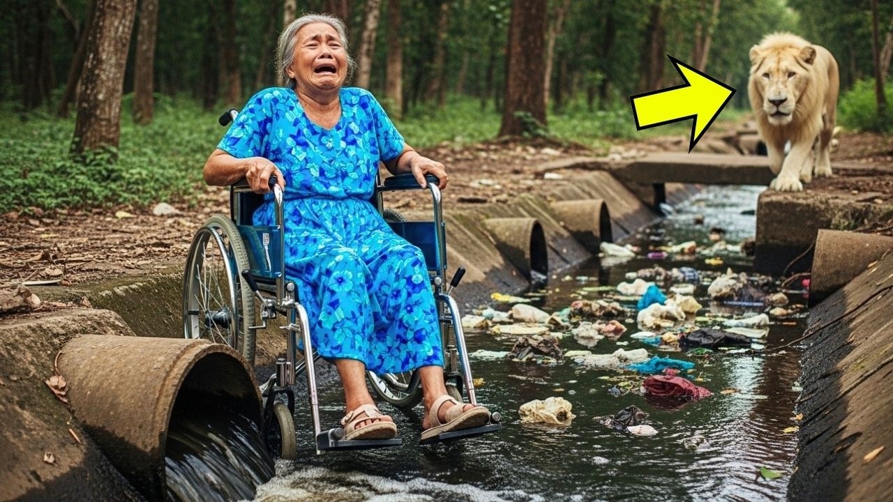 MULHER RICA e CRUEL joga SENHORA CADEIRANTE no ESGOTO, até que o LEÃO ALBINO surge…