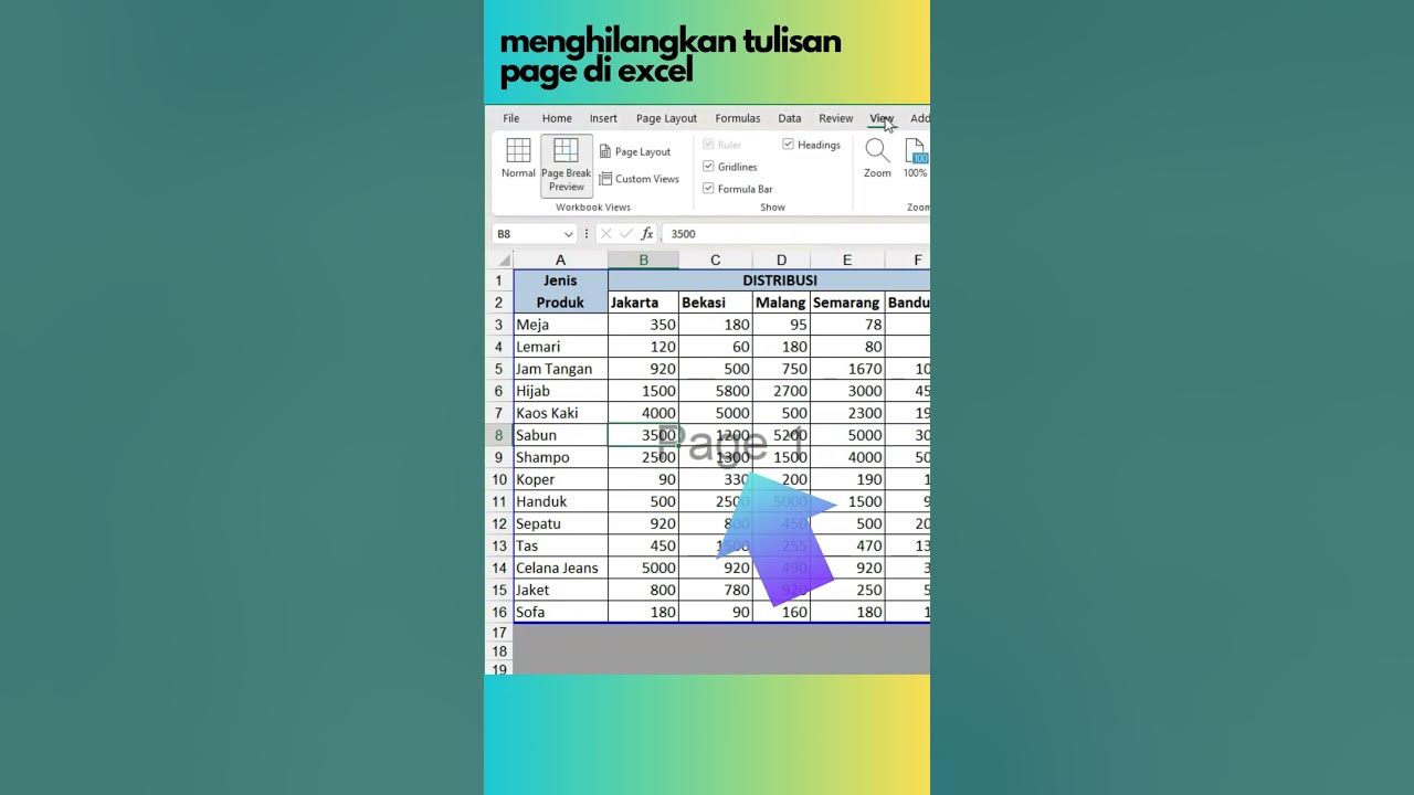Cara menghilangkan tulisan page di excel shorts excel exceltips