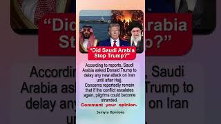 “Trump Asked to Delay Iran Attack Until After Hajj?” Explosive Gulf Reports Surface #trendingnow