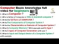 What is Computer? and it's Generations , components, characteristics, memory @LearnsBasics