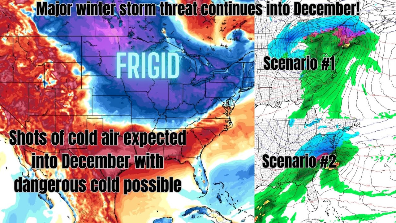 Major winter storm threat for the U.S. continues into December! - YouTube