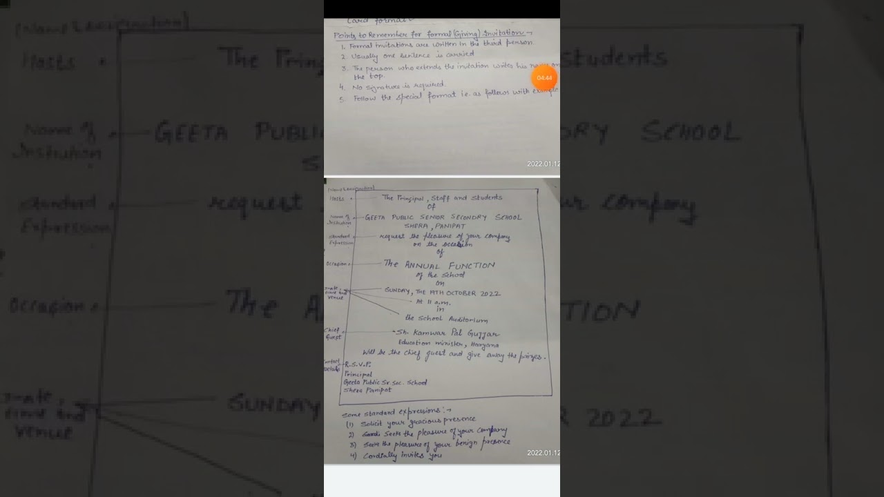 12th class invitation format - YouTube
