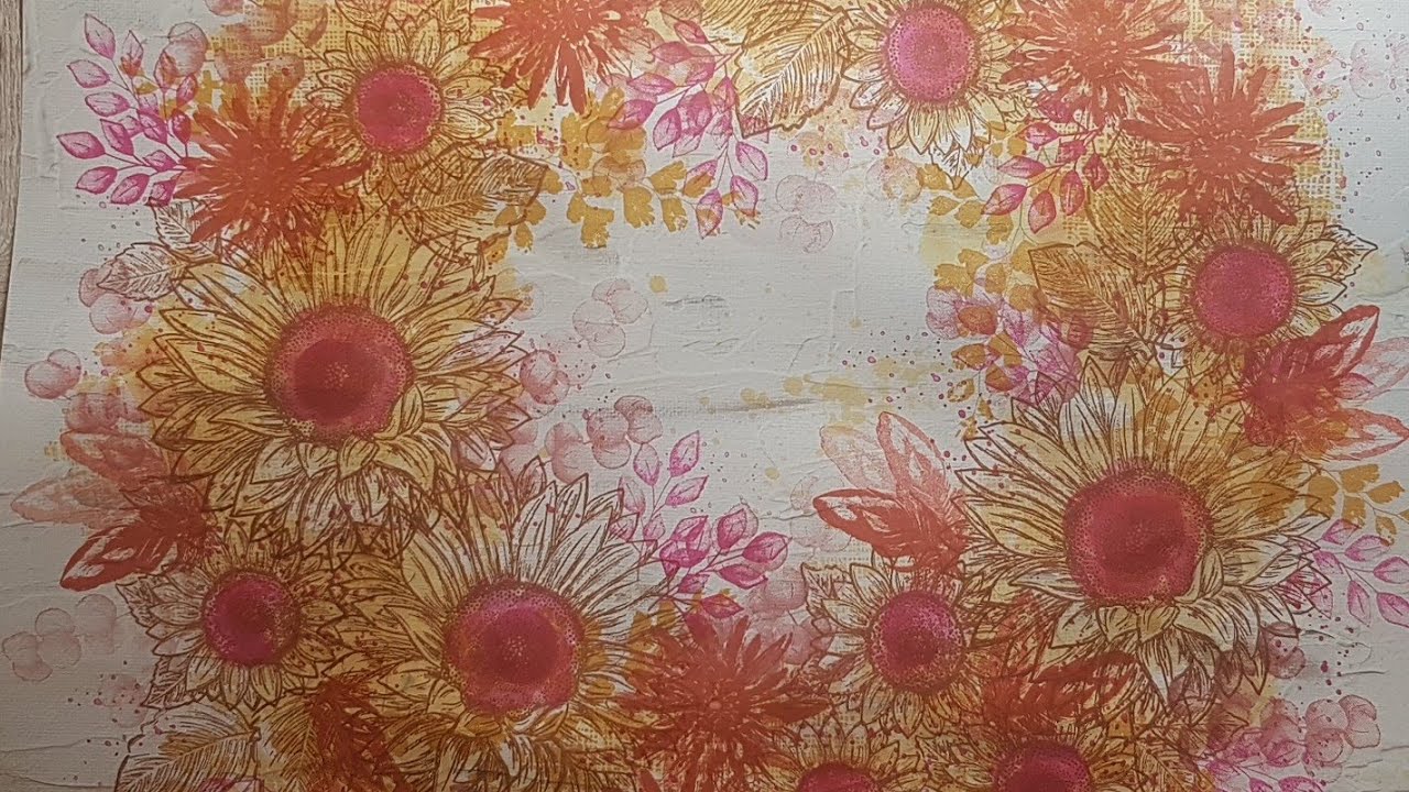 stamp a WREATH of SUNFLOWERS 🌻🌿🌼 #flowerwreath #floralstamping 