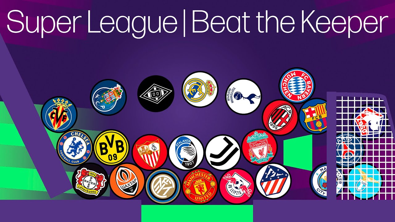 Football Clubs Marble Race Beat the Keeper UEFA Super League YouTube