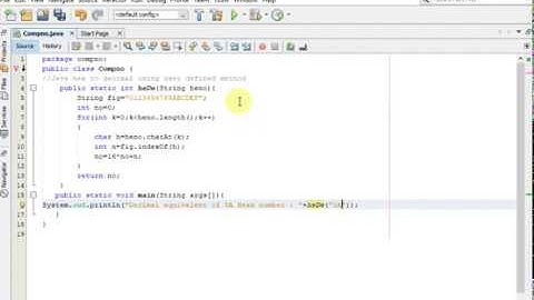 Java hex to decimal using user defined method