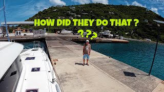 Catamaran sketchy dock approach lesson (RAW footage with Instructor comments)