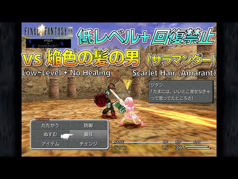 FF9/低レベル+回復禁止 焔色の髪の男(サラマンダー)戦