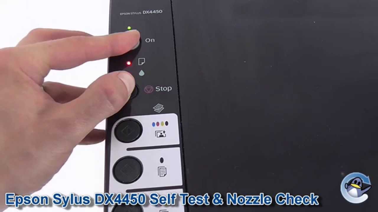 Epson Stylus DX4450: How to do a Self Test & Nozzle Check - YouTube