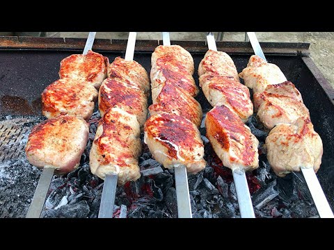 ШАШЛЫК ИЗ СВИНИНЫ. МАРИНАД С БАЗИЛИКОМ. КАВКАЗСКИЙ РЕЦЕПТ ШАШЛЫКА. РЕЦЕПТ ШАШЛЫКА. Простой рецепт