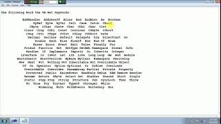 All Keyword that used in vb.net