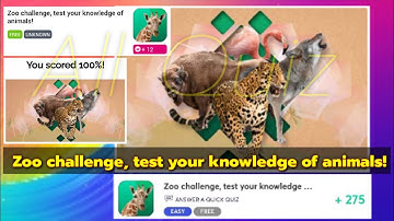 Zoo Challenge Quiz Answers | Zoo Challenge, test your knowledge of animals Quiz |Videofacts
