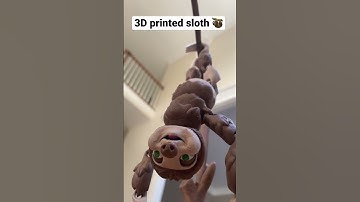 Easy 3D printed sloth 🦥! Articulated and hangs   #3dprinting #sloth #fidgettoys