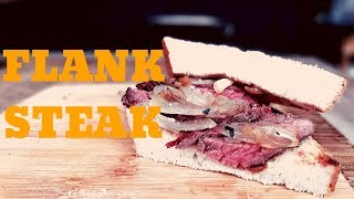 Flank steak with dirty onions ...