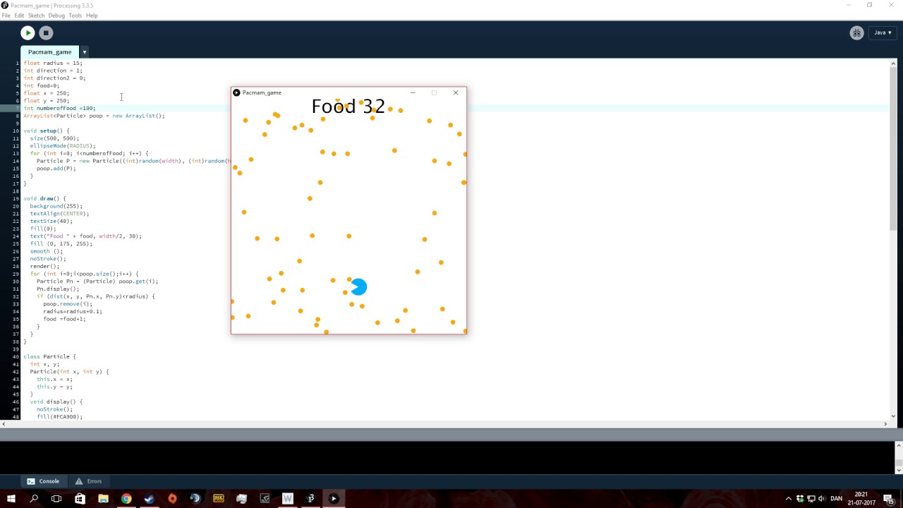 Processing 3 programming environment (PACMAN GAME) - YouTube