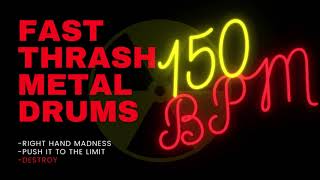 THRASH METAL DRUM TRACK #43| 150 BPM